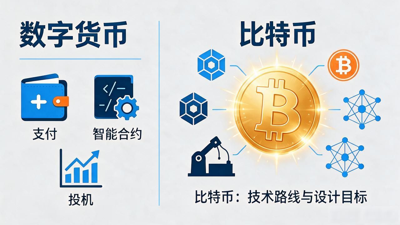 数字货币和比特币的区别 数字货币包含比特币吗 比特币属于数字货币的一种吗_数字货币和比