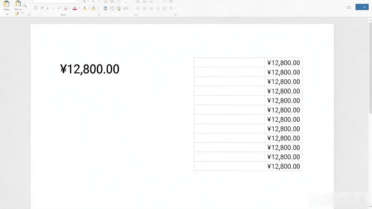 Word设置货币格式_如何在word里设置数字的货币格式化_Word表格金额对齐