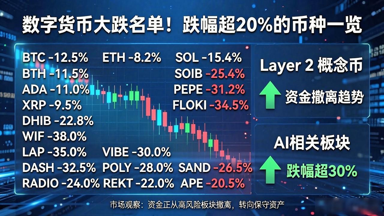 数字货币市场回调背后的逻辑 主流加密货币下跌影响 高风险板块资金撤离转向保守资产_大跌的数字货币有哪些