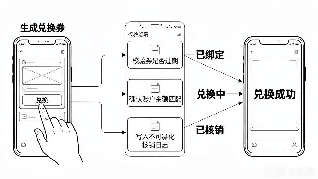 数字货币兑换券原理图_电商兑换券状态管理流程_电商兑换券生成发放流转核销原理