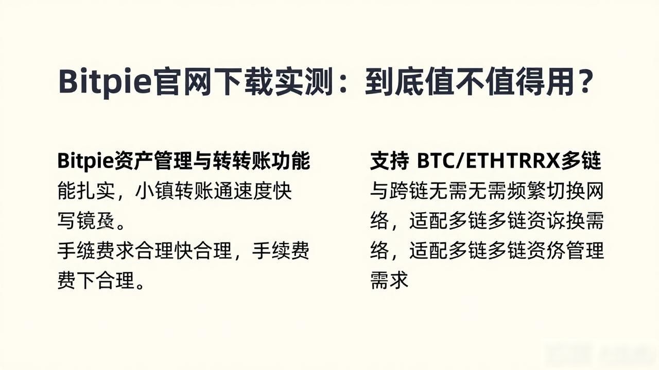 评测 Bitpie 官网下载：用户推荐的工具_Bitpie多链钱包资产管理体验_Bitpie钱包官网下载安全