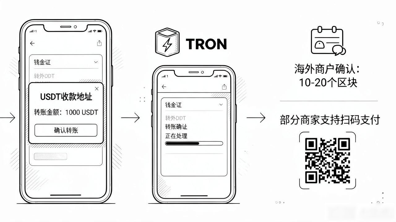 数字货币支付海外账单流程_数字货币海外支付怎么用_USDT TRC20转账注意事项